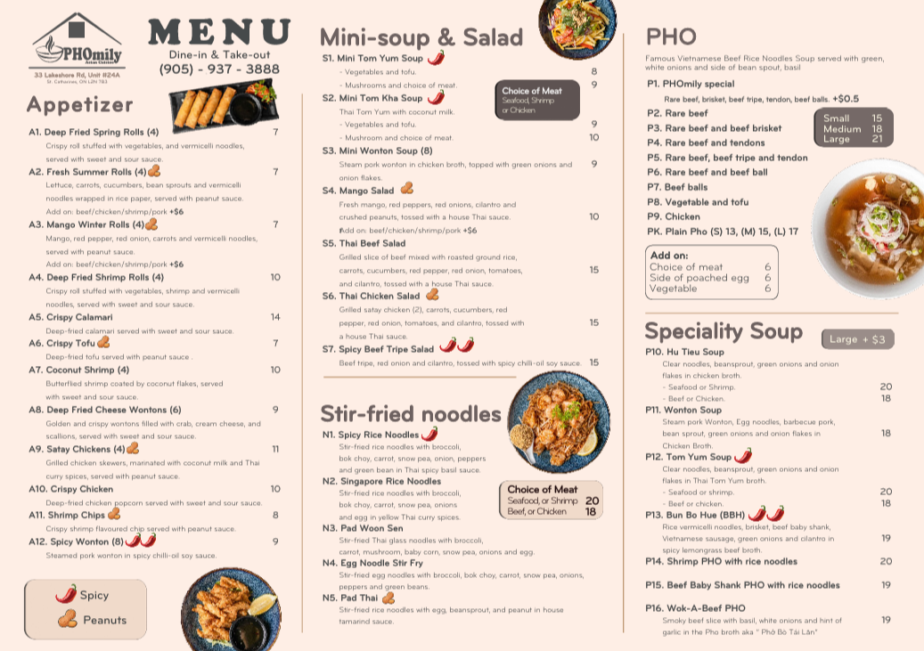 PHOmily Restaurant Menu - Image 2