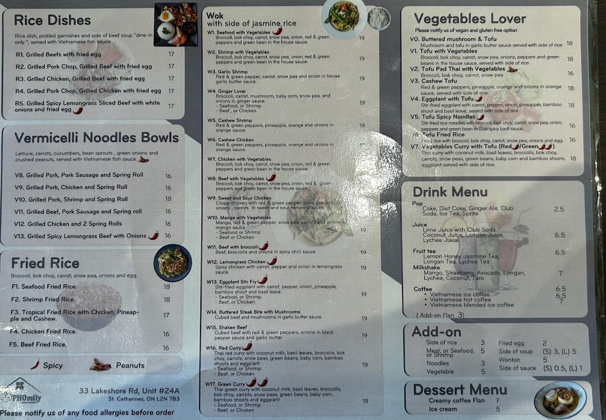 PHOmily Restaurant Menu - Image 3